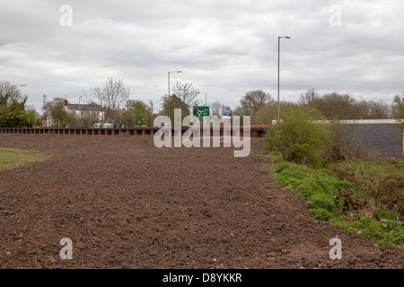 Flood regime avversione lavori in corso vicino a Tamworth/Hopwas in Staffordshire. Foto Stock