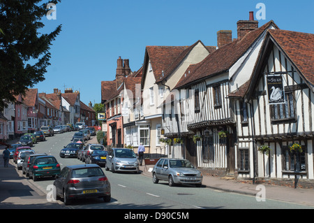 Inghilterra, Suffolk, Lavenham: Laveham High Street. Foto Stock