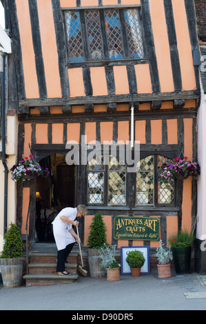 Suffolk, Lavenham; la casa storta Foto Stock