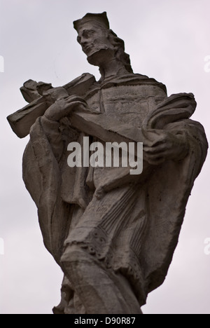 San Giovanni Nepomuceno statua (1749) nel villaggio Gierczyce, Małopolska, Polonia Foto Stock