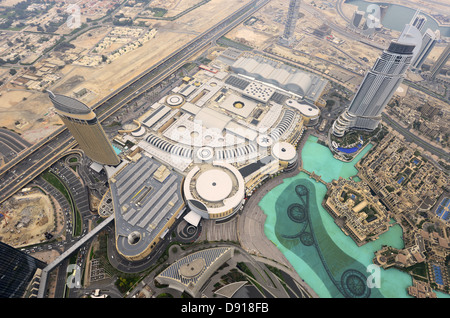Dubai Mall, vista aerea del Dubai Mall, il più grande del mondo mall, Dubai, Emirati Arabi Uniti Foto Stock