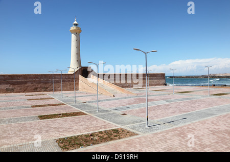 Faro della costa atlantica di Rabat, Marocco Foto Stock