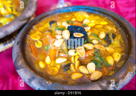 Tajine di agnello, marocchino tradizionale piatto Foto Stock