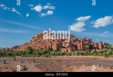 Ait Benhaddou, tradizionali Berbere kasbah, Marocco Foto Stock