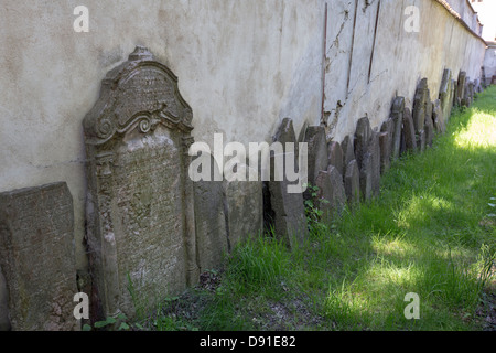 Antico Cimitero Ebraico di Praga, Repubblica Ceca, Europa Foto Stock