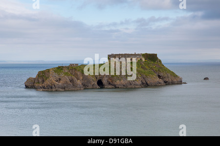 St Catherines Isola Tenby Pembrokeshire Wales. Ha una fortezza sull'isola. Foto Stock