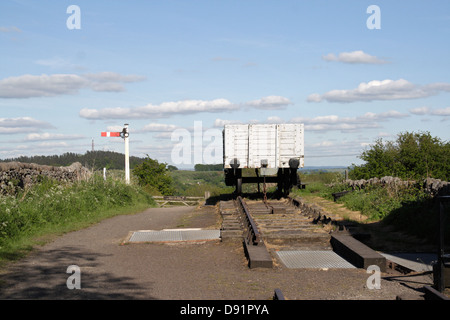 Middleton Top Engine House sulla ferrovia dismessa di Cromford and High Peak, Derbyshire Inghilterra Regno Unito, un'attrazione turistica Foto Stock