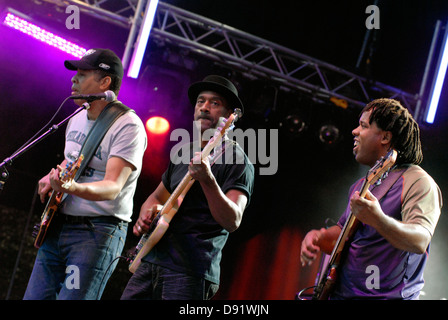 SMV - Stanley-Clarke-Wooten - American electric bass super gruppo sul palco durante Stockholm Jazz Festival Foto Stock