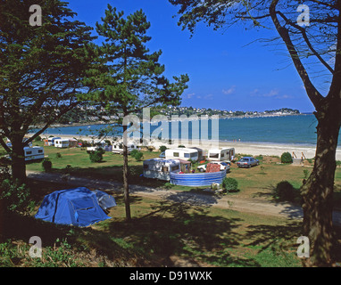 Campeggio comunale, Locquirec, Finistère Bretagna, Francia Foto Stock