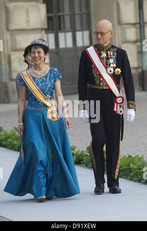 Stoccolma, Spagna. 8 Giugno, 2013. La principessa Takamado del Giappone partecipare al Matrimonio della principessa Madeleine di Svezia e Christopher O'Neill ospitato da Re Carl Gustaf XIV e la Regina Silvia al Palazzo Reale il 8 giugno 2013 a Stoccolma, Svezia. (Immagine di credito: credito: Jack Abuin/ZUMAPRESS.com/Alamy Live News) Foto Stock