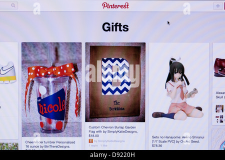 Sito web Pinterest acquisizione schermata Foto Stock