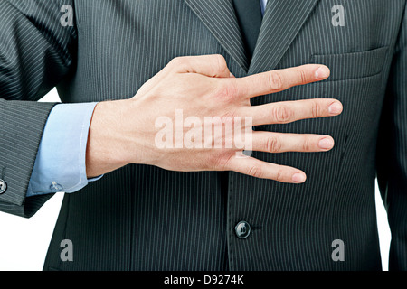 Dita mostrano segno Foto Stock