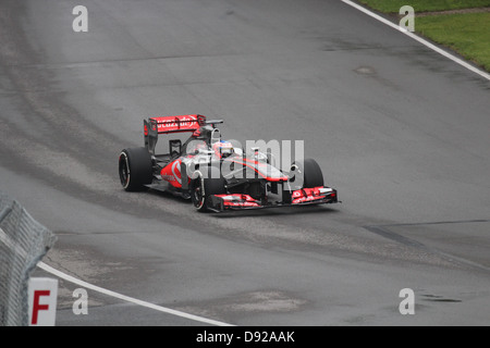 Jenson Button Formula 1 racing a Montreal in Canada Foto Stock