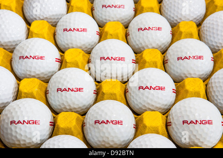 Palline da golf in una scatola per uova Foto Stock