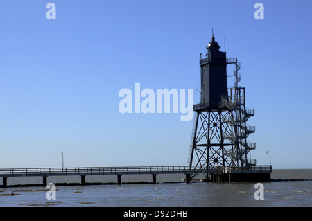 Faro Obereversand, Dorum, distretto di Cuxhaven, Bassa Sassonia, Germania, 2011 Foto Stock