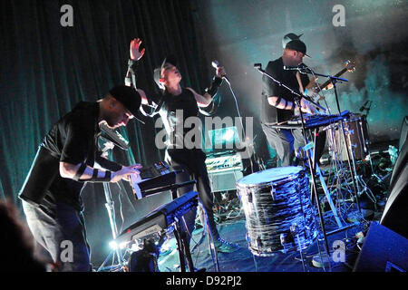 Toronto, Canada. Giugno 9, 2013. KATE BOY, consiste di Australian Kate Akhurst svedese e musicisti elettro Oskar Sikom Engström, Markus Dextegen e Hampus Nordgren Hemlin, esegue a Toronto Wrongbar del. Credito: n8n foto/Alamy Live News Foto Stock