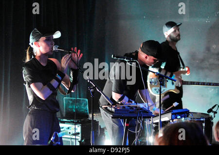 Toronto, Canada. Giugno 9, 2013. KATE BOY, consiste di Australian Kate Akhurst svedese e musicisti elettro Oskar Sikom Engström, Markus Dextegen e Hampus Nordgren Hemlin, esegue a Toronto Wrongbar del. Credito: n8n foto/Alamy Live News Foto Stock