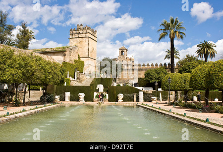 I giardini di Alcazar de los Reyes Cristianos (Fortezza di Christin kings) Cordoba Andalusia Andalusia Spagna Europa Foto Stock