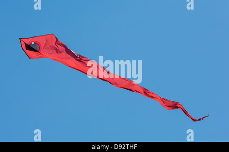 Aquilone rosso vibrante blu cielo Foto Stock
