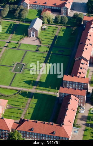 Vista aerea degli edifici, Svezia. Foto Stock