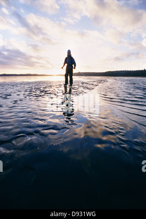 Una persona su lunga distanza pattini, Svezia. Foto Stock