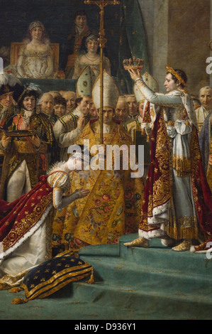 Jacques-Louis David Le Sacre de Napoléon - l' incoronazione di Napoleone retail 1805 - 1807 secolo XIX scuola francese Louvre Mus Foto Stock