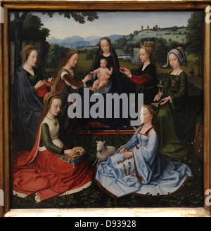 Adrien Isenbrant (c. 1480/90-1551). Pittore fiammingo. In stile rinascimentale. Il Matrimonio mistico di Santa Caterina di Alessandria. Foto Stock