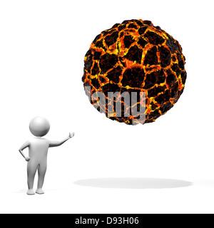 Uomo 3D - Magma Foto Stock