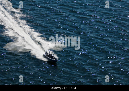 Una rigida a scafo gommone, il Mar Baltico. Foto Stock