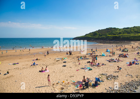 Langland Bay, Penisola di Gower, posizione costiera nei pressi di Mumbles, Swansea, Galles Foto Stock