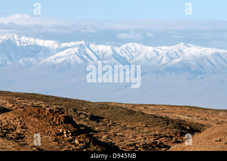 Vasto paesaggio, il nord-ovest della Mongolia. Foto Stock