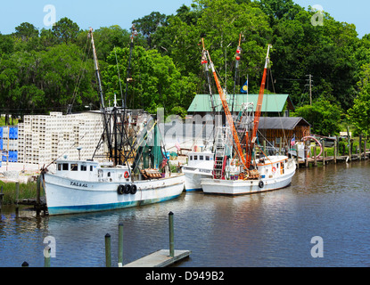 Darien waterfront e gamberetti flotta barca Foto Stock