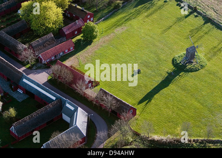 Vecchio villaggio, vista aerea, Oland, Svezia. Foto Stock