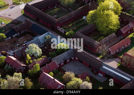 Vecchio villaggio, vista aerea, Oland, Svezia. Foto Stock