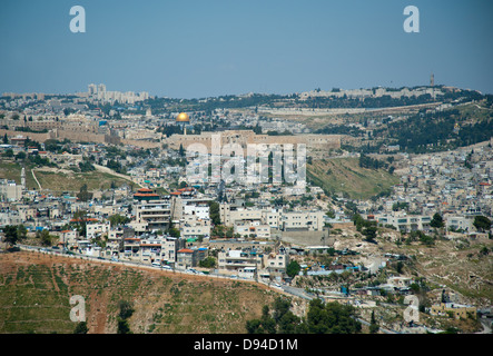 Gerusalemme vista dal Monte degli Ulivi Foto Stock