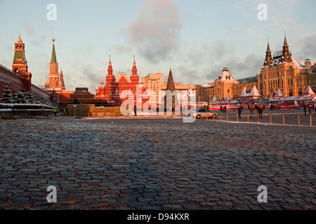 La piazza rossa con il Cremlino di Mosca, Russia Foto Stock