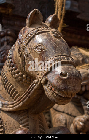 Asia, India, Karnataka, Udipi, cavallo di legno Foto Stock