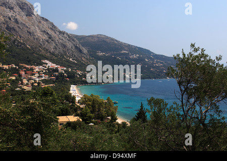 Vista di Barbati resort, l'isola di Corfù, Grecia, Europa Foto Stock