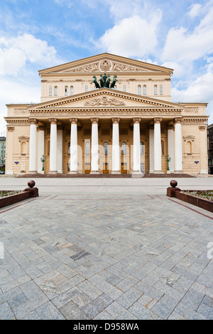 Vista frontale del Teatro Bolshoi di Mosca Foto Stock
