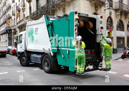 Barcellona pel medi ambient gestio de residus smaltimento dei rifiuti veicolo Catalogna SPAGNA Foto Stock
