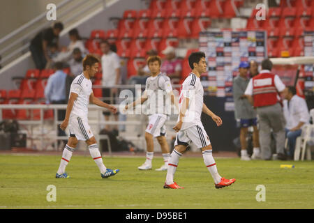 (L a R) Hiroshi Kiyotake, Takashi Inui la, Shinji Kagawa (JPN), 11 giugno 2013 - Calcio : Coppa del Mondo FIFA Brasile 2014 Qualificatore asiatici Round finale del Gruppo B tra Iraq 0-1 Giappone a Al-Arabi Stadium, Doha, Qatar. (Foto di YUTAKA/AFLO SPORT) Foto Stock