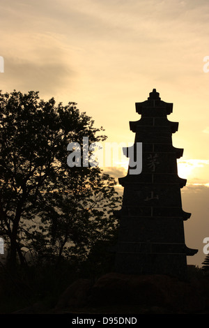 Torre Maoshan marcatore. Kinmen County, Taiwan Foto Stock