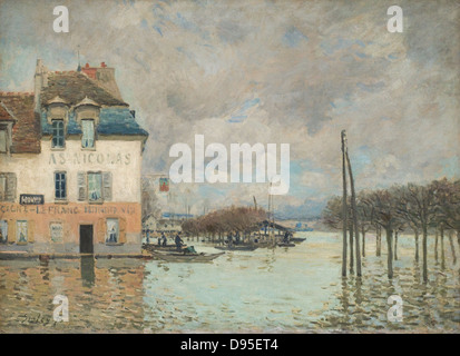 Alfred Sisley L'inondation à Port-Marly - Flood a Port Marly 1876 secolo XIX scuola francese il Museo d' Orsay - Parigi Foto Stock