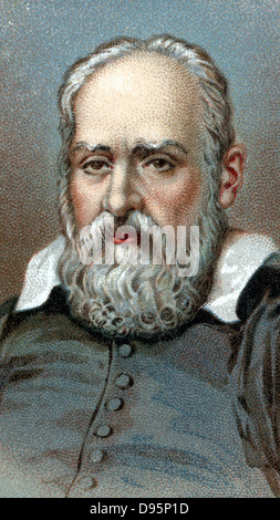 Galileo Galilei (1564-1642) Italiano astronomo e matematico. Chromolithograph dopo aver ritratto da Sustermans Foto Stock