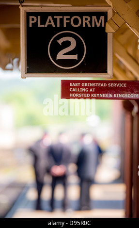 La ferrovia Bluebell in East Sussex, Regno Unito. Il primo standard guage conservazione Steam Railway. Protezioni a Sheffield Park Station. Foto Stock