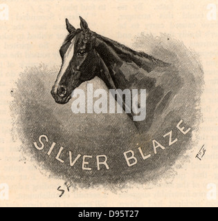 L'avventura di Silver Blaze". Sherlock Holmes era chiamato a trovare l'assassino del formatore delle corse ippiche, John Straker. Holmes rivela Silver Blaze aveva preso a calci Straker a morte quando l uomo è stato il tentativo di lame di lui. Da "Le avventure di Sherlock Holmes' da Conan Doyle di 'The Strand Magazine' (Londra, 1892). Illustrazione di Sidney Paget e il primo artista a disegnare Sherlock Holmes. Incisione. Foto Stock