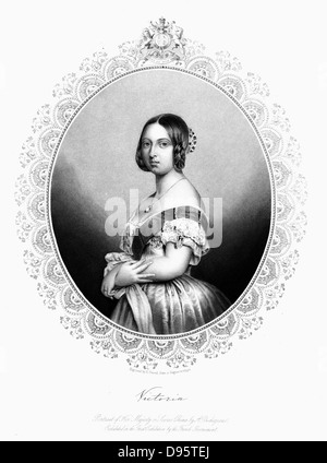 Victoria (1819-1901) regina di Gran Bretagna e Irlanda dal 1838. Victoria c1850. Incisione. Foto Stock