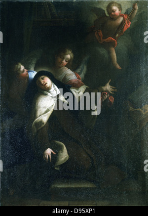 Santa Teresa (Santa Teresa di Avila (1515-1582) mistico spagnolo e saint hanno riformato Carmellite ordine. L'artista Thomas Blanchet (1614-1689), storico francese pittore. Foto Stock