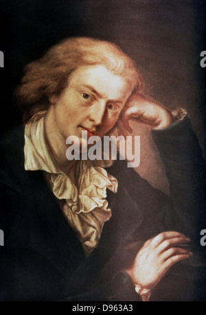 Johann Christof Friedrich von Schiller (1759-1805) nel 1786. Poeta tedesco, drammaturgo e storico. Ritratto di Anton Graff (1736-1813). Collezione privata. Foto Stock