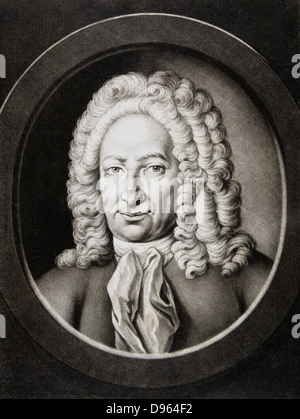 Gottfried Wilhelm von Leibniz (1646-1716). Filosofo e matematico tedesco. Ha pubblicato il suo sistema di calcolo infinitesimale nel 1684, tre anni prima di Newton che tuttavia rivendicato una priorità come inventore come la sua pubblicazione relative al lavoro precedente. La polemica non è mai stata risolta. Mezzatinta da Johann Elias Haid (1781) dal ritratto di 1714 da Jürg Auerbach. Foto Stock